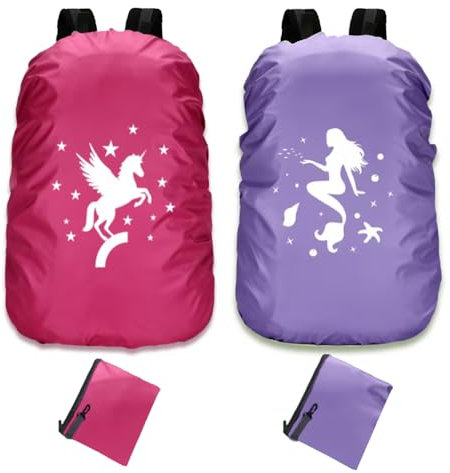PASLFC Rucksack Regenhülle,2 Stück Rucksack Regenschutz,Regenschutz Step by Step Schulranzen,Regenhülle Schulranzen,Regenüberzug Rucksack,Rucksack überzug Wasserdicht,Rucksackhülle Wasserdicht