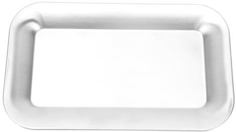 Ciieeo 1 Pc Vassoio da Portata Vassoio Cucina Pallet teglie bancali Vassoio per Orecchini Porta Cibo Vassoio Colazione Vassoio dell'hotel Vassoio per stoviglie Acciaio Inossidabile Silver