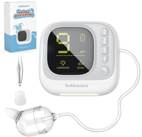 Nasensauger Baby Elektrisch, Leistungsstarker Baby Nasensauger mit 9 Saugstufen, Integrierter Musik und Lichtern, Nasensauger Elektrisch für Säuglinge, Babys, Kinder, Kleinkinder
