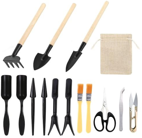 CQQNIU 15 Pieces Garden Tools, Mini Grow Tools, Portable Grow Tools, Garden Accessories, Garden Care Supplies