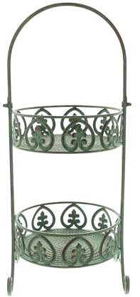 FRANK FLECHTWAREN Etagere Ornamente, Metall Maße: Ablage Ø 26 x 8 cm, GH 67 cm, einfache Selbstmontage