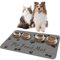 JSTHHTT Tapis d'alimentation pour Chiens et Chats, Tapis de Nourriture pour Chien, Tapis d'alimentation en Silicone, Tapis gamelle Chien, Tapis de gamelle Absorbant pour Les sols 50 x 30 cm, Gris