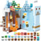 TUKIIE Magnetic Blocks 1 inch - 200PCS Build Magnetic Blocks Snow Castle Worlds, Light up Magnet Blocks Construction Cube Toys Montessori Birthday Gifts for Kids Ages 3+ Girls Boys