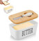 Large Butter Dish with Lid and Knife, Ceramic White Butter Dish with Lid for Butter Nuts Cheese 350 ml