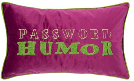 pad Home Kissenhülle Humor Green Hot Pink Pad Home Letters Dekokissen Schriftzug Statement 30 x 50 cm