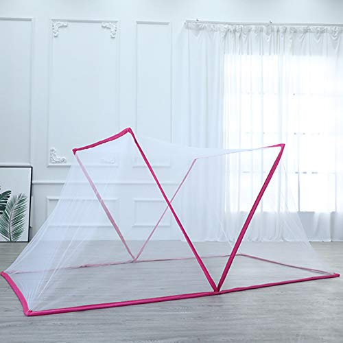 ACLips Zanzariera per Interni, Portatile, Pieghevole, per Neonati, da Viaggio, Tenda da Esterno, Installazione Gratuita, zanzariera per Neonati, Adulti (Colore: Rosa, Dimensioni: 190 * 130 * 80 cm)
