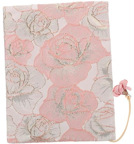 Waschbare Stoff Buchhülle A5 in Rosa mit Dekorativem Druck
