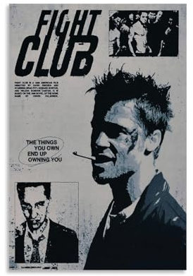 Sumooa Fight Poster Club Movie Comic Black Humor Vintage Poster Für Zimmer, Ästhetische Leinwand-Wandkunst, Schlafzimmer-Dekor Poster 24x36inch(60x90cm)