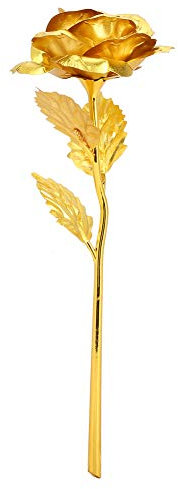 Cyrank 24k rose d'oro, fiore artificiale lungo gambo gold rosa con scatola di lusso per festa della mamma, compleanno, fidanzata di anniversario Mamma nonna moglie moglie