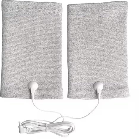 Leitfähiges Elektroden-Armband-Set, TENS-Therapie-Zubehör, Grau, 2er-Pack