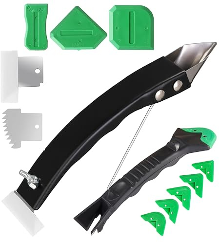 Abdichtungswerkzeug Set - Fugenentferner mit Silikondichtstoff Finishing Kit, Fugenschaber, 5 austauschbare Silikonpads für Küche, Bad, Fenster, DIY Hausreparatur