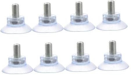 PVC Saugnapf 8 Stück mit Gewinde, Weihnachten Mottoparty | Eisenkern, Transparentes Design, Schutzpolsterung für Glasplatten und Möbel, Vielseitig Einsetzbar
