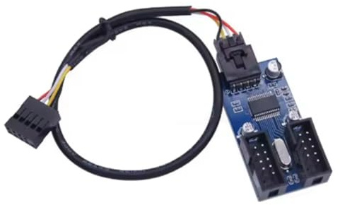 Osmond USB Splitter Motherboard 9Pin USB Female Interface 1 to 2 Extension Cable Adapter USB Splitter Header