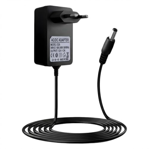 12V 2A Netzteil 24W AC 220–240V zu DC 12 Volt Transformator mit EU Stecker, Universal Ladegerät für LED Streifen, CCTV Kamera, Router, Radio, Lüfter, 1,5m Kabel, 5,5x2,5mm steckernetzteil 12v