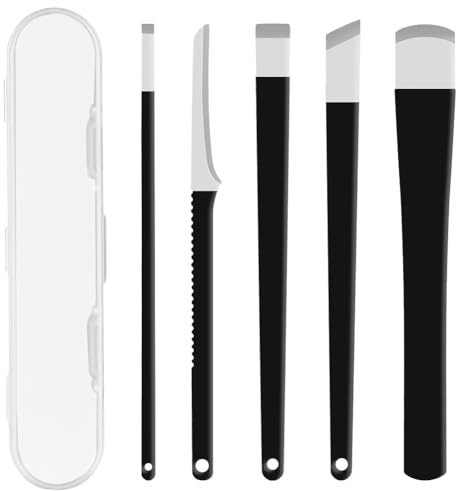 LOPHE Bisturi per Pedicure, Set Pedicure Professionale in Acciaio Inox da 5 Pezzi, Kit di Coltelli per Pedicure con Custodia, Pedicure Attrezzi per Rimuovere l Calli di Pelle Morta, Dura