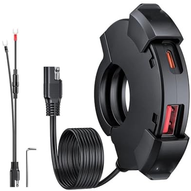 WSUMKH QC3.0 Motorrad-USB-Ladegerät 30 W USB-Schnellladegerät Wasserdicht Lenkerhalterung Ladegerät Für Fahrrad-Digitalkamera Motorrad Navigationshalterung
