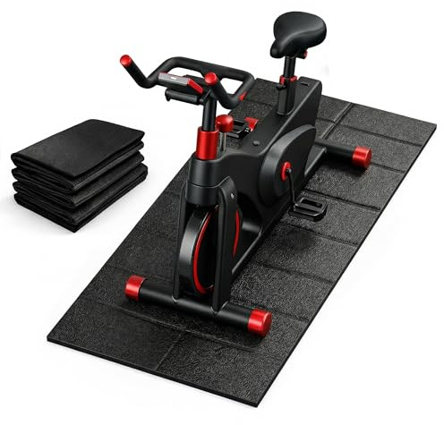 Waterproof Treadmill Mat Noise Reduction: 173x75cm 6mm Foldable PVC Gym Mat | Non-Slip Foldable Floor Protector for Treadmills Exercise Bikes and Rowing Machines Reduces Noise and Vibration