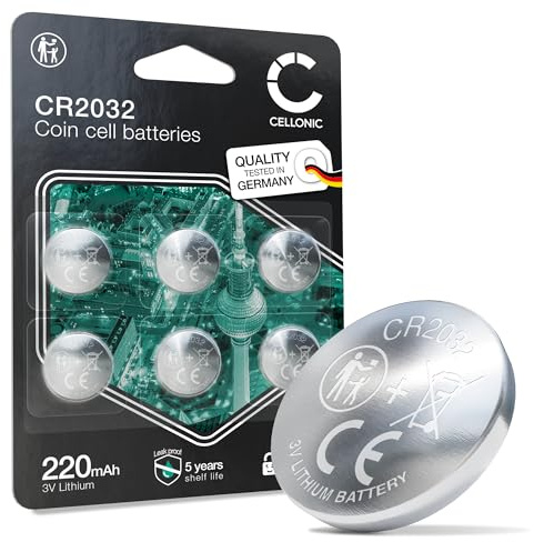 CELLONIC CR2032 Lithium Knopfzelle kompatibel mit AirTag, 6X