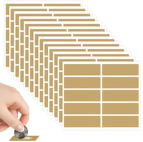 XENQITO 200 Pezzi Adesivi Gratta e Vinci, 48 x 15 MM Gratta e Vinci Etichette, Etichette Adesivi da Grattare, Scratch Sticker per Giochi, Fai da Te, Buoni Viaggio, Regali, Sorprese, Dorate e Argento