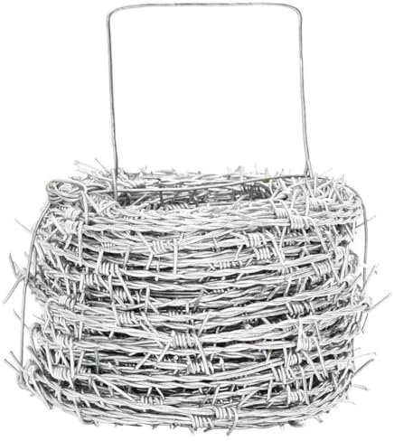 Lumanois Fil di Ferro Spinato Argento 50 m Acciaio Zincato a Caldo, Articoli di ferramenta,Accessori ferramenta,Corde, Fili e Catene, 2.5kg-42010304