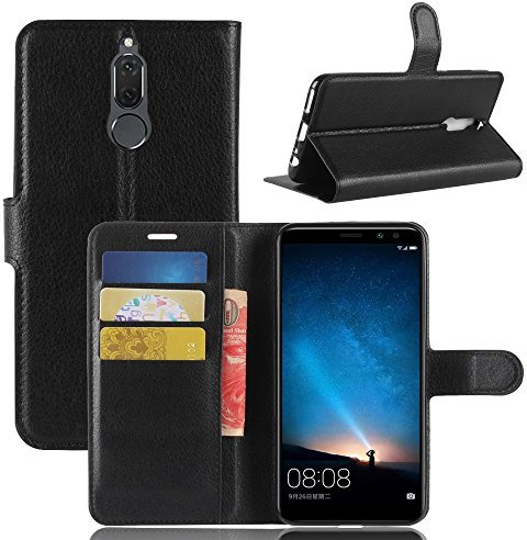 compatibile con HUAWEI MATE 10 LITE (RNE-L01 RNE-L21) 5.9 Custodia COVER case flip STAND LIBRO magnetica GEL silicone TPU PROTEZIONE ECO PELLE portafoglio eco pelle porta carte nero