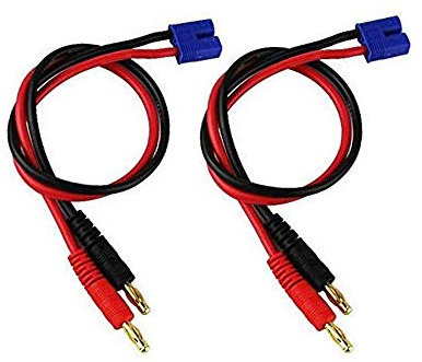 FLY RC 2 x 4 mm Bananenstecker auf EC2 Stecker RC Balance Ladekabel Adapter 16AWG für Hubsan H501S X4 RC Quadcopter Lipo Batterie