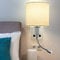 ZMH Wandleuchte Schlafzimmer Wandlampe Innen - Wandstrahler LED 360°Schwenkbar Leselampe mit Schalter Rund Stoffschirm Design Wandbeleuchtung E27 Modern Beleuchtung für Wohnzimmer Flur Hotel