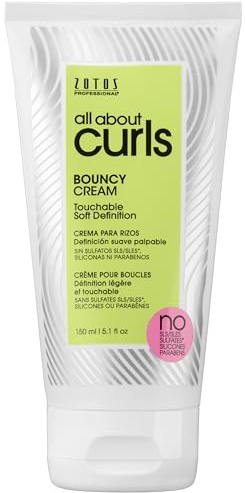 ALL ABOUT CURLS Bouncy Cream Styling | Touchable Soft Definition | Define, Moisturize, De-Frizz | All Curly Hair Types | Vegan & Cruelty Free | Sulfate Free | 5.1 Fl Oz
