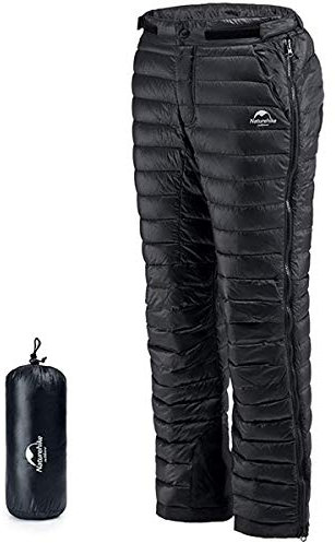 Naturehike Winter Dicke Daunenhose Schnee Skifahren Thermische Hitze Heißer Outdoor Winddichte Daunenhose (Schwarz M)
