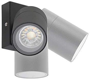 Qazqa - Modern Außen Wandleuchte schwarz verstellbar IP44 - Solo I Außenbeleuchtung - Edelstahl Zylinder - LED geeignet GU10