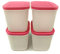 TUPPERWARE Gefrier-Behälter 1,1L weiß-pink (4) Behälter Eis-Kristall Eiskristall