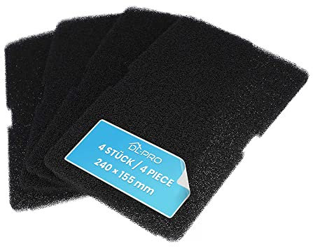 DL-pro 4 x Schaumfilter 240x155mm für Beko Blomberg 2964840100 2964840200 Smeg 782372445 782372152 Filterschwamm für Trockner Wärmepumpentrockner für effiziente Filterung und Wärmetauscherschutz