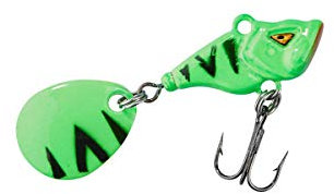 Balzer Shirasu Colonel Spin Buddy Evil Eye - Jigspinner, Größe/Gewicht/Farbe:3cm / 12.5g / Green Fire Tiger UV