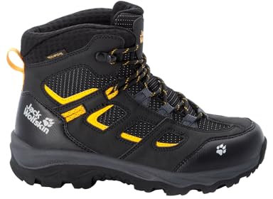 Jack Wolfskin Unisex Kinder Vojo Texapore Mid K, Black / Burly Yellow, 37 EU