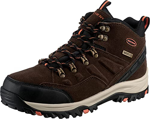 Skechers Men's Relment Pelmo Hiking Boot, Dark Brown Suede, 13 UK