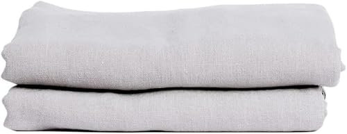 My Linen Home Sábana Plana de Lino Natural 100% Lavada a la Piedra Gris Claro, 140x250 cm I Hipoalergénica, termorreguladora y Transpirable I Suave y Delicada Incluso para Pieles sensibles