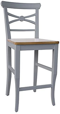 Barhocker Barstuhl Tresenhocker Holz Buche Sitzhöhe 67cm für Gastro Bistro Cafe Küche, grau, Holz-Sitz, fertig montiert *FB011
