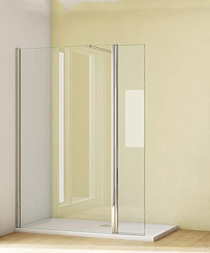 Acezanble Walk in Dusche 50x200cm Duschabtrennung Seitenwand Duschwand mit Flipper Panel
