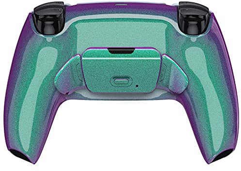 eXtremeRate Rise Remap Kit Programmable pour ps5 Manette BDM-010&020, Coque Arrière Redessinée avec 2 Palette pour ps5 Manette, Carte améliorée, Caméléon Violet Vert
