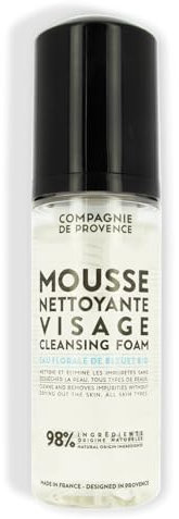 Compagnie de Provence Hydrating Cleansing Foam 150 ml I Gesichtsreiniger I mit Bio-Kornblumenwasser und Bio-Wasserlilie I renigt, beruhigt und erfrischt
