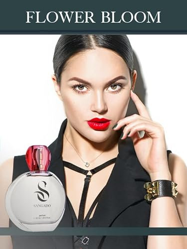 FLOWER BLOOM von SANGADO, Parfüm für Damen, 8-10 Stunden Langanhaltend, Luxuriös duftend, Ambra Blumig, Zarte französische Essenszen, Extra-konzentriert (Parfüm), Süß, Leidenschaftlich, Warm, 60ml