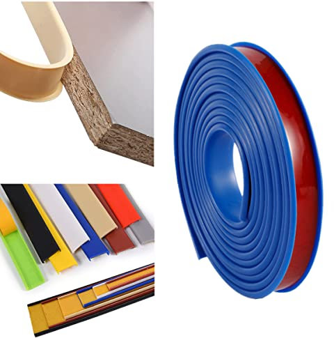 FEINIAO 5 m TPE-Klebeband für Möbel, U-förmige Kantenverkleidung, Dichtungsleiste, Küchenarbeitsplatten-Kantenleiste, stoßfest, für DIY-Schrank, Kleiderschrank, Tisch (25 mm, blau)