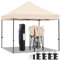 Yaheetech Carpa Plegable 3x3 Carpas para Exteriores Altura Ajustable de 323-341cm Camping Cenador de Jardín Impermeable Sombrilla Carpa Playa Terraza Toldo con 4 Bolsas Beige