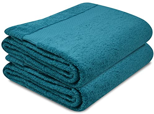Towelogy® Quick Dry Large Bath Towels Set Egyptian Cotton Ring Spun Premium Hotel Quality Super Absorbent Bathroom Towel 70x125cm (Turquoise Duck Egg, 2)