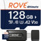 ROVE Ultimate Micro SD Card microSDXC 128GB Memory Card with USB 3.2 Type C Card Reader 170MB/s C10, U3, V30, 4K, A2 for Dash Cam, Android Smart Phones, Tablets, Games