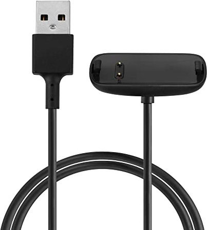 kwmobile USB Kabel Charger kompatibel mit Fitbit Inspire 3 Ladekabel - Smart Watch Ersatzkabel - Fitnesstracker Aufladekabel in Schwarz