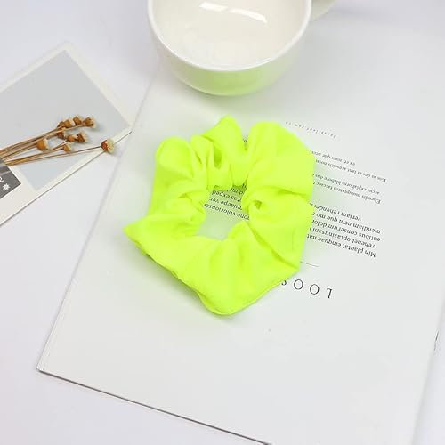 Fluoreszierende Farbe Haarbänder Schöne Bunte Neon Haargummis Seile Pferdeschwanz Halter Zubehör Retro Party Accessoires für Damen Herren in 5 Farben (Gelb)