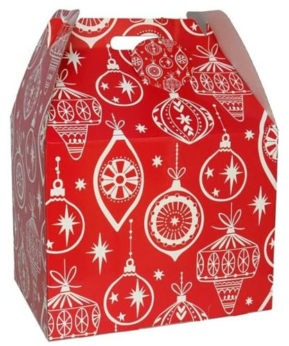 AC - Caja de cartón para Lote de Navidad, Incluye asa, Guardar Regalos, Botellas Vino, Resistente, 40 x 32 x 30 cm, diseño Aleatorio