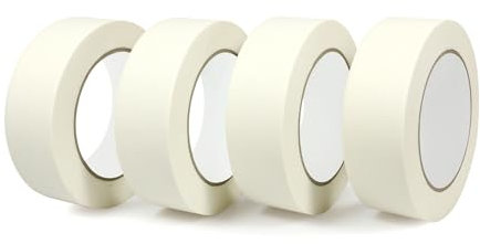 QiGui 4 Rollen Kreppband 35mm x 50m - Universal Kreppband für Malerarbeiten und Dekoration Malerkrepp - Malerband Lösungsmittelfrei, Rückstandslos Entfernbar - Multifunktional Abklebeband