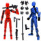YGCHEN T13 Action Figure Dummy 13 Actionfigur 3D-Druck Beweglichen Figuren Roboter Actionfiguren Modell Spielzeug Desktop Dekoration (Mit 4 Waffen + 3 Handtypen) 2 Stück